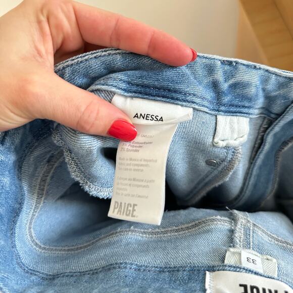 PAIGE The Anessa High-Rise Crop Wide Leg Jeans in Shooting Star 33 - Picture 12 of 12